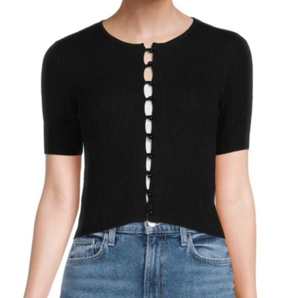 NAADAM Pearl Button Cropped Silk/Cashmere Cardigan